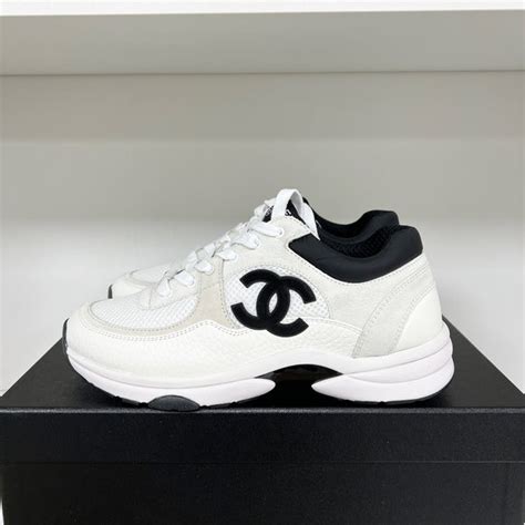 chanel scarpe sportive|chanel black and white sneakers.